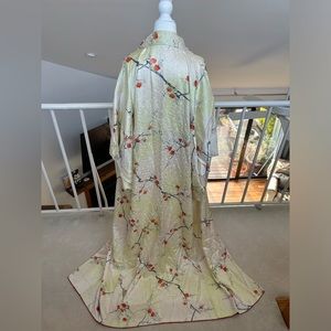 Japanese Vintage Beautiful Silk Kimono Spring Cherry Blossom Rare Hand Made